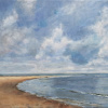 Myriam Weisz: Zee, lucht, strand (2026), olieverf op doek, 33 x 43 cm. 775 euro