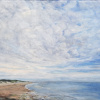 Myriam Weisz: Kustlijn (2025), olieverf op doek, 33 x 43 cm. 775 euro