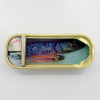 Ortaire de Coupigny: Sardineblikje (small), mixed media, 6 x 16 x 3 cm. 145 euro