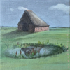 Sanne Kuiper: Boet in de avond (2025), acryl op doek, 19 x 19 cm. 175 euro
