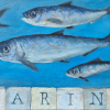 Sanne Kuiper: Haring (2025), acryl op doek, 34 x 44 cm. 325 euro