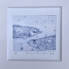 Sanne Kuiper: Haringliefde (2026), droge naald en inkt II, 12,5 x 12,5 cm. 50 euro