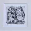 Sanne Kuiper: Kuikens (2026), droge naald en inkt II, 12,5 x 12,5 cm. 50 euro