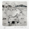 Sanne Kuiper: Schaap en ik (2025) droge naald VI, 16,5 x 16,5 cm. 65 euro