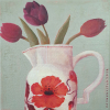 Sanne Kuiper: Drie tulpen (2024), acryl op doek, 24 x 24 cm. 245 euro