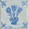 Sanne Kuiper: Tegeltje I (2025), acryl op doek, 14 x 14 cm. 95 euro