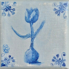 Sanne Kuiper: Tegeltje II (2025), acryl op doek, 14 x 14 cm. 95 euro