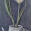 Sanne Kuiper: Twee tulpen (2025), acryl op doek, 155 x 45 cm. 925 euro