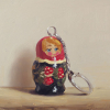 Serge de Vries: Matroesjka sleutelhanger, olieverf op paneel, 10 x 12 cm. 325 euro