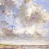 Sonja Brussen: Good vibes 22 (2022) olieverf op doek, 30 x 24 cm. 485 euro