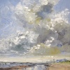 Sonja Brussen: Summer clouds (2022) olieverf op doek, 30 x 24 cm. 485 euro