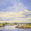 Sonja Brussen: De Schorren (2022) olieverf op doek, 24 x 30 cm. 485 euro