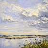 Sonja Brussen: Island flowers (2022) olieverf op doek, 24 x 30 cm. 485 euro