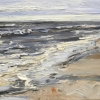 Sonja Brussen: Wave of life, olieverf op doek, 30 x 40 cm. 665 euro