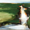 Stella Burggraaf: In De Slufter, olieverf op doek, 13 x 15 cm. 110 euro