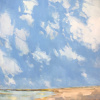 Stella Burggraaf: Texels strand, olieverf op doek, 73 x 73 cm. 1.500 euro