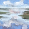 Stella Burggraaf: Spiegelingen, olieverf op doek, 21 x 27 cm. 250 euro