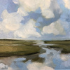 Stella Burggraaf: Polderlicht, olieverf op doek, 23 x 23 cm. 220 euro