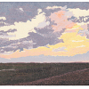 Grietje Postma: Eiland (2025-VI), houtdruk 7/25, 27 x 47 cm. 295 euro