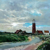 Tjeerd Landman: Vuurtoren, olieverf op doek, 40 x 40 cm. 950 euro