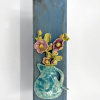 Wendy Limburg: Bloemen (2025), aardewerk op hout, 36 x 10 cm. 65 euro