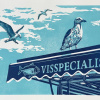 Yvette Schoenmakers: Visspecialist (2026), linodruk 2/20 en 3/20, 27 x 34 cm. 125 euro oningelijst