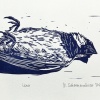 Yvette Schoenmakers: Dode mus (2024) linodruk 1/50, 21,5 x 31,5 cm. 70 euro (ingelijst)