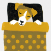 Yvonne Zomerdijk: Dromer (jack russell) linoleumdruk 10/12, 25 x 20 cm. 75 euro