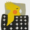 Yvonne Zomerdijk: Dromer (valkparkiet) linoleumdruk 4/9, 25 x 20 cm. 75 euro
