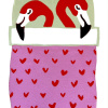 Yvonne Zomerdijk: Dromer (Flamingo's) linoleumdruk 1/18, 25 x 20 cm. 75 euro