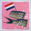 Yvonne Zomerdijk: Zoute haring (2021) kartondruk 11/15, 15 x 15 cm. 35 euro