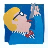 Yvonne Zomerdijk: Mr Hockney I (2021) kartondruk 5/8, 21 x 21 cm. 75 euro