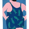 Yvonne Zomerdijk: Badgast (2026), linodruk 1/1, 25 x 20 cm. 75 euro