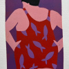 Yvonne Zomerdijk: Badgast (2026), linodruk 1/1, 25 x 20 cm. 75 euro