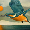 Yvonne Zomerdijk: IJsvogel (2026), acryl op doek, 83 x 123 cm. 2.200 euro