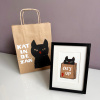 Yvonne Zomerdijk: Kat in de zak (2025), linoleumdruk 22/22, 19,5 x 14,5 cm. 50 euro